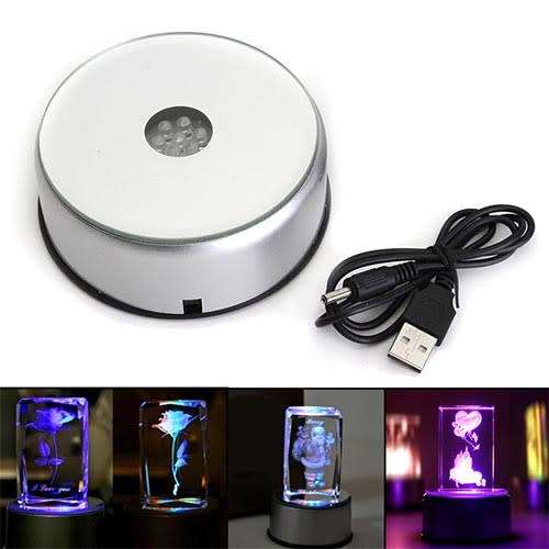 Jewellery Automatic USB Powered Rotating Mirrored Display Stand