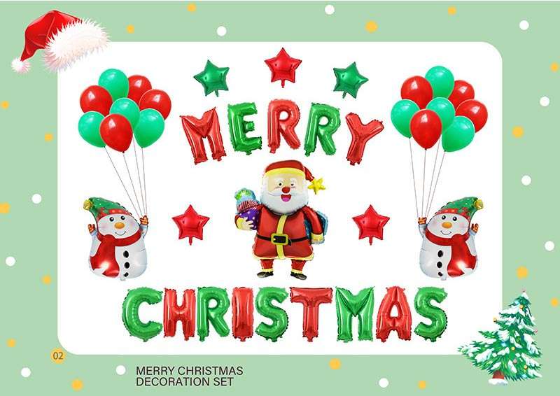 Merry Christmas Balloon Decoration Set