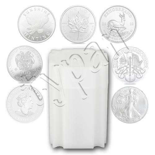 42mm coin tube easily fits American Eagle as well