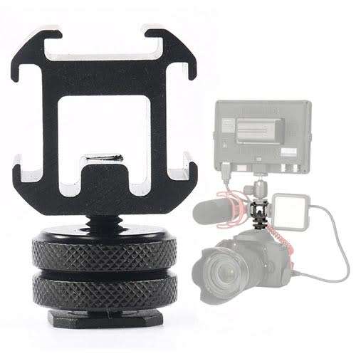 Triple Hot Shoe Mount for Cameras and Tripods
