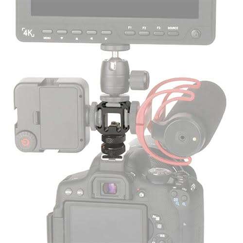 Triple Hot Shoe Mount for Cameras and Tripods