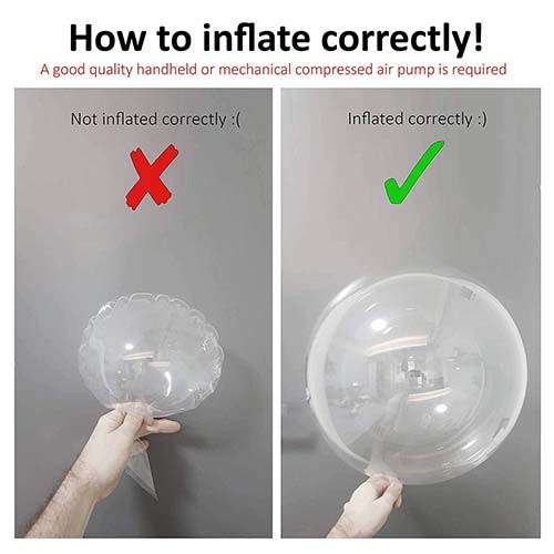 Wide neck 200mm Bobo 20 inch PVC round clear balloons air or helium fill 10 pieces