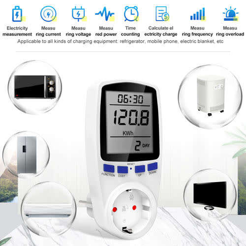Energy Power Analyzer Wattmeter, Voltage Current tester, Cost Consumption monitor