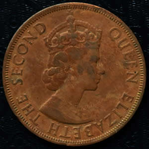 1961 British West Indies  Eastern Caribbean States  Elizabeth II 2 cents