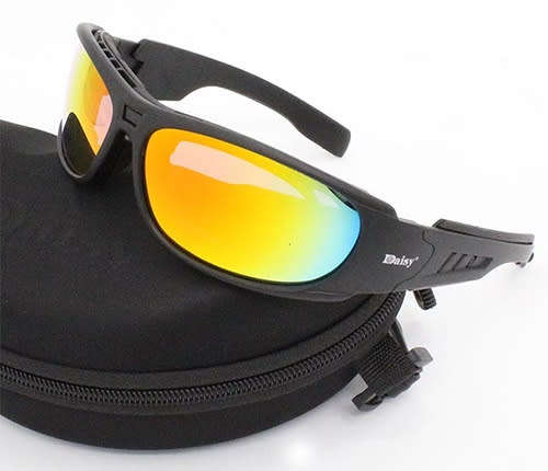 Daisy C6 Military Tactical Windproof Airsoft Bullet Resistant Polarized Sports Sunglasses 4 in 1