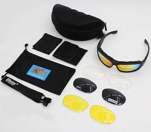 Daisy C6 Military Tactical Windproof Airsoft Bullet Resistant Polarized Sports Sunglasses 4 in 1