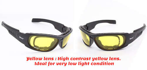 Daisy C6 Military Tactical Windproof Airsoft Bullet Resistant Polarized Sports Sunglasses 4 in 1