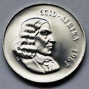 1967 South Africa 20c Afrikaans proof nickel