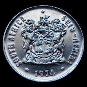 1974 South Africa 50c proof nickel
