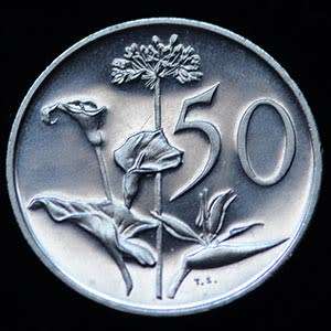 1974 South Africa 50c proof nickel
