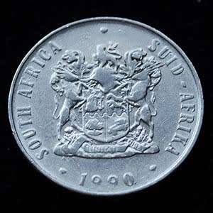 1990 South Africa 50c nickel VG