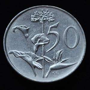 1990 South Africa 50c nickel VG