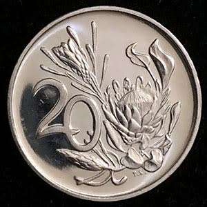 1984 South Africa 20c uncirculated