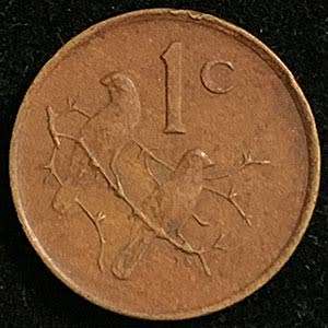 1989 South Africa circulated bronze 1c
