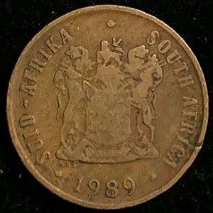 1989 South Africa circulated bronze 1c