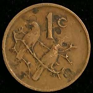 1989 South Africa circulated bronze 1c