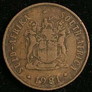 1981 South Africa circulated bronze 1c