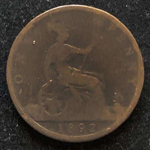 1892 United Kingdom Penny Queen Victoria 2nd portrait