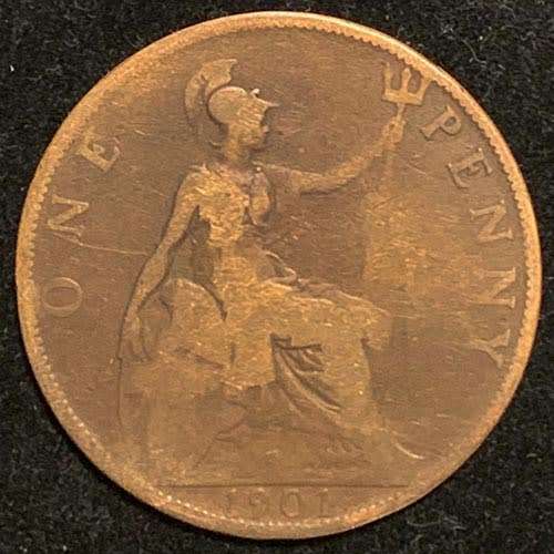 1901 United Kingdom Penny Queen Victoria 3rd portrait