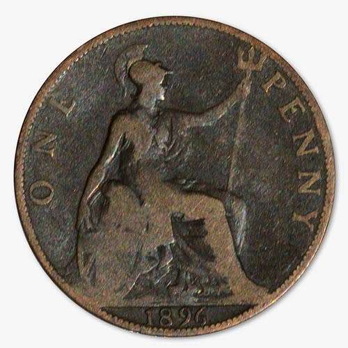 1896 United Kingdom Penny Queen Victoria 3rd portrait