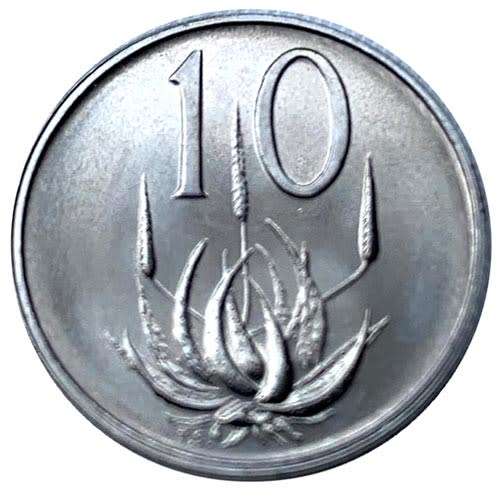 1971 South Africa 10c uncirculated nickel