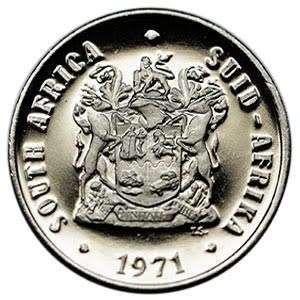 1971 South Africa 10c proof nickel