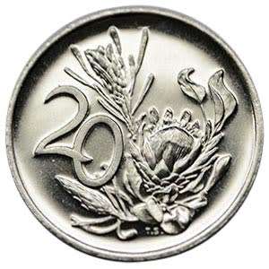 1972 South Africa 20c proof nickel
