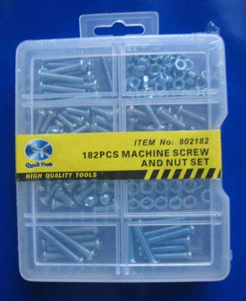182 Pieces machine screw and nut set