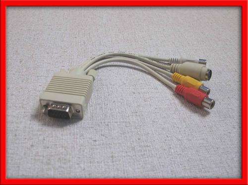 VGA to S-Video and 3-RCA composite AV cable adapter.