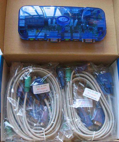 4-Port KVM Switch with a set of 4 cables