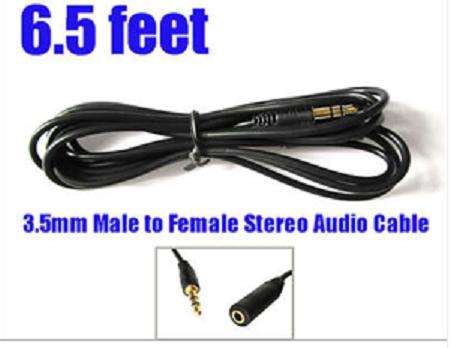 6.5ft 3.5mm F/M audio extension cable For MP4 MP3 PC