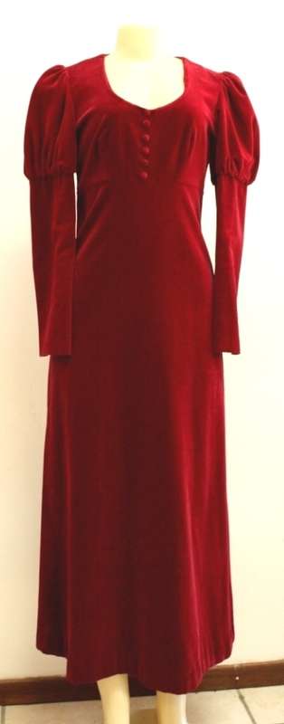 VINTAGE Truworths deep red velvet dress (size 32)