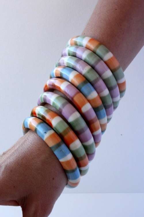 1980s stripy bangles