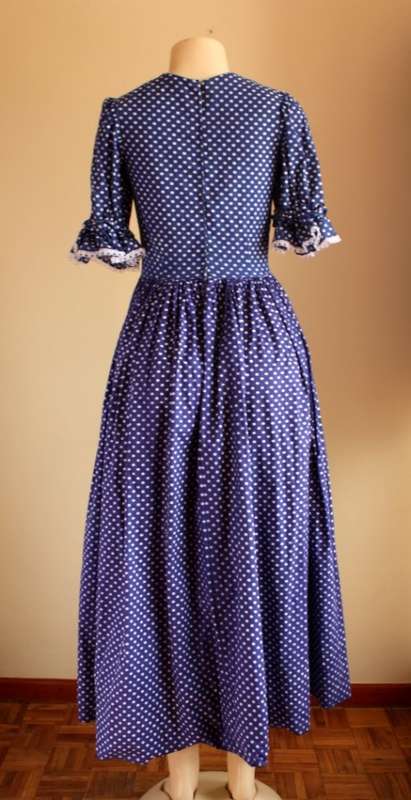 Vintage polka dot "Volkspele" dress with lace head scarf