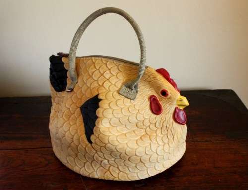 Trendy rubber chicken bag by "decca c"!