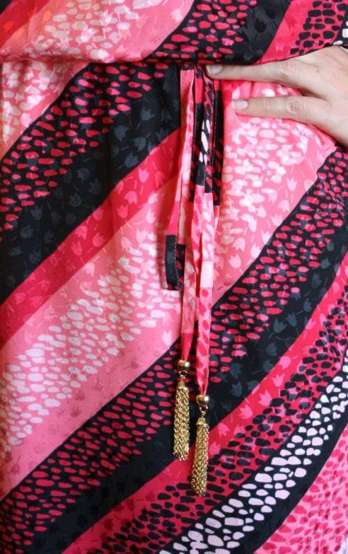 Pink diagonal stripe dress (1970s)