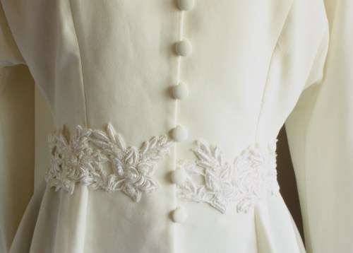 Cream tunic with frill and lace detail (1980s)