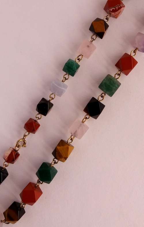 1970s faceted semi precious stone necklace