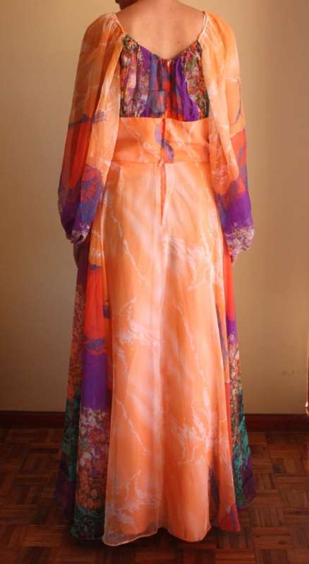 Rare Italian floral chiffon dress (1970s)