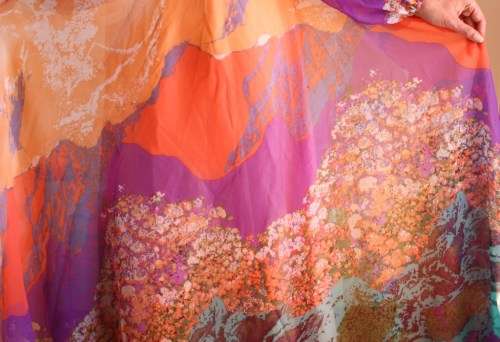 Rare Italian floral chiffon dress (1970s)