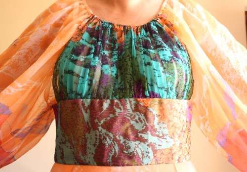 Rare Italian floral chiffon dress (1970s)