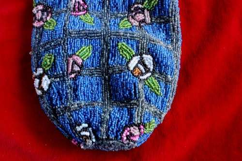 1920s blue beaded bag-Mackintosh style