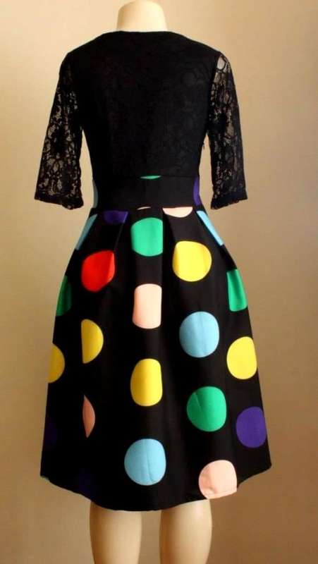 Polka dot black lace dress