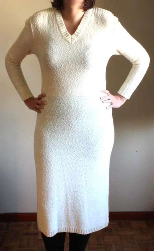 Cream Italian knit dress