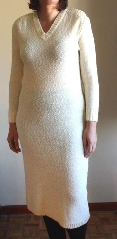 Cream Italian knit dress