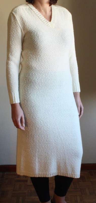 Cream Italian knit dress