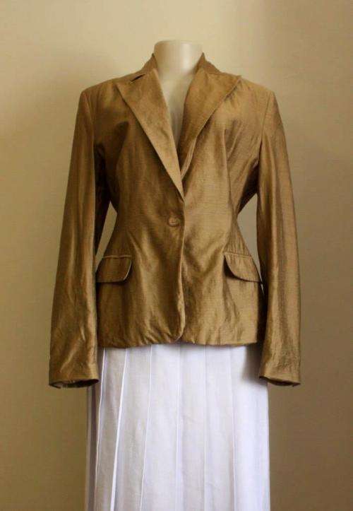 Gold silk jacket by Jenni Button