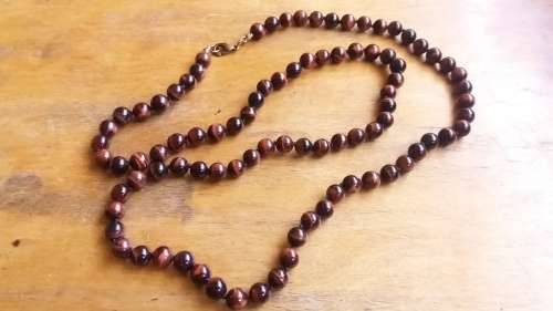 Vintage tiger's eye bead necklace