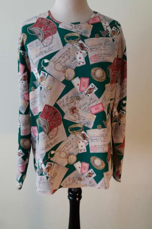 Vintage printed satin tunic by Caviar