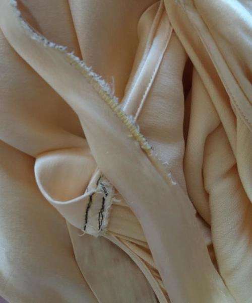 1940s yellow satin evening dress